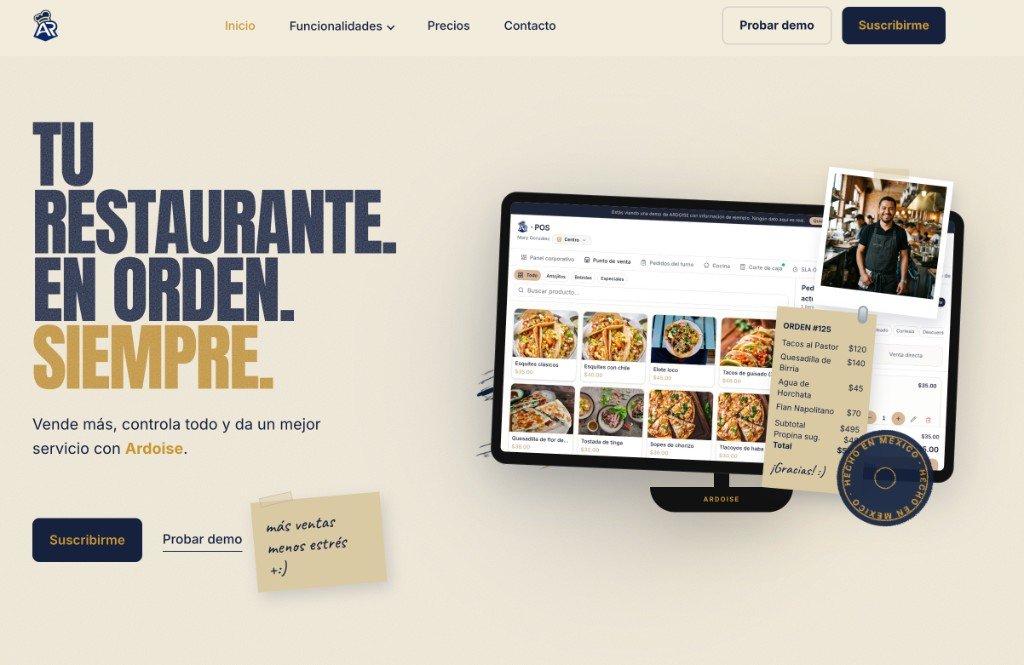 Ardoise, punto de venta para restaurantes con caja, orden y cocina en una sola pantalla
